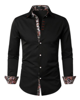 Camicia da uomo a maniche lunghe con dettagli a fantasia paisley 4