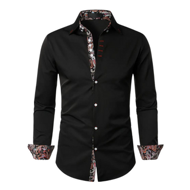 Camicia da uomo a maniche lunghe con dettagli a fantasia paisley 4