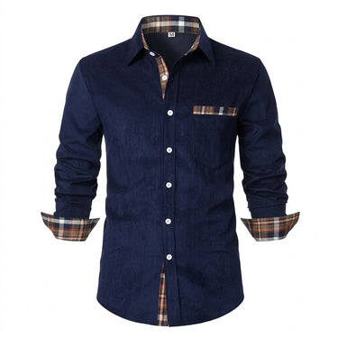 Camicia da uomo a maniche lunghe con dettagli a quadri 3