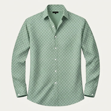 Camicia da uomo a maniche lunghe con motivo geometrico 3