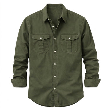 Camicia da uomo a maniche lunghe con tasche a patta 1
