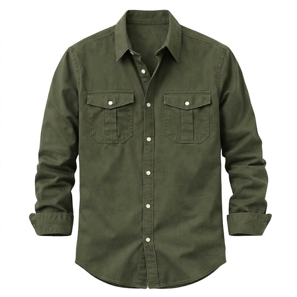Camicia da uomo a maniche lunghe con tasche a patta 1