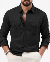Camicia da uomo a maniche lunghe con tasche a patta 12