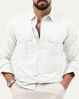 Camicia da uomo a maniche lunghe con tasche a patta 2