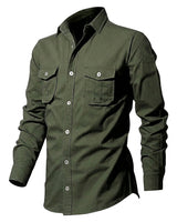 Camicia da uomo a maniche lunghe con tasche a patta 3