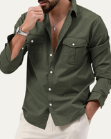 Camicia da uomo a maniche lunghe con tasche a patta 6