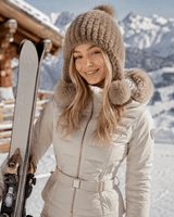 Cappello da aviatore in pelliccia sintetica da donna con pon pon 18