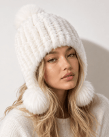 Cappello da aviatore in pelliccia sintetica da donna con pon pon 9