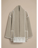 Cappotto a mantella in misto lana da donna con chiusura a bottoni 4