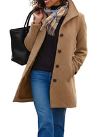 Cappotto da donna a maniche lunghe con bottoni frontali 1