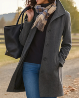 Cappotto da donna a maniche lunghe con bottoni frontali 2