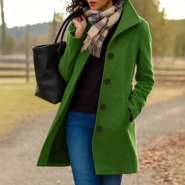 Cappotto da donna a maniche lunghe con bottoni frontali 6