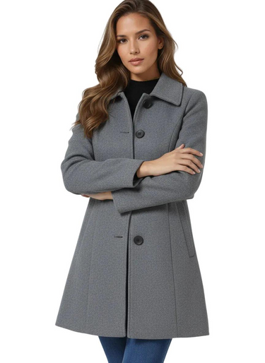 Cappotto da donna di media lunghezza con chiusura a bottoni 4
