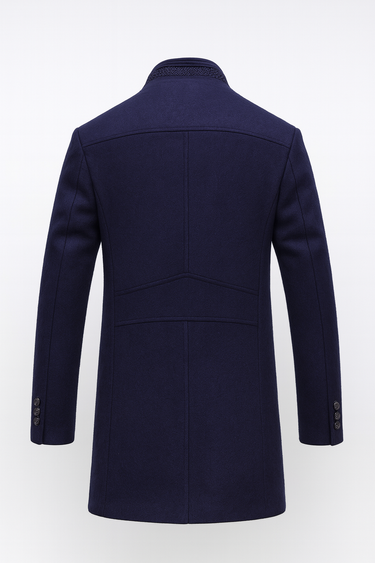 Cappotto da uomo in misto lana con fodera trapuntata e collo alla coreana 5