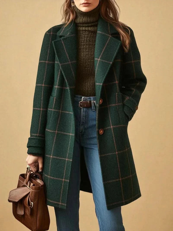 Cappotto lungo da donna con motivo a quadri 2