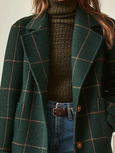 Cappotto lungo da donna con motivo a quadri 3