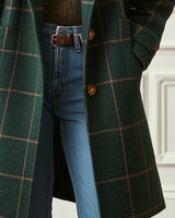 Cappotto lungo da donna con motivo a quadri 4