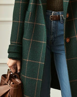Cappotto lungo da donna con motivo a quadri 5