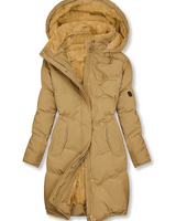 Cappotto lungo imbottito da donna con fodera in pelliccia sintetica 1