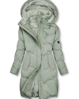 Cappotto lungo imbottito da donna con fodera in pelliccia sintetica 2