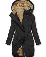 Cappotto lungo imbottito da donna con fodera in pelliccia sintetica 3