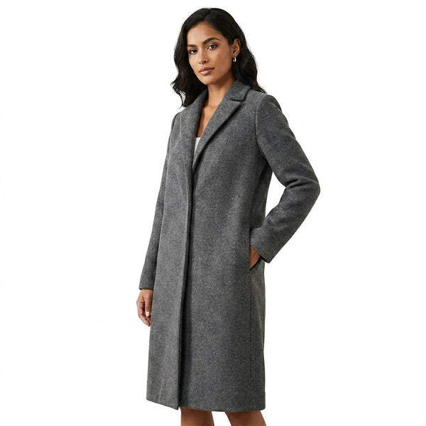 Cappotto lungo in misto lana da donna 1