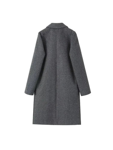 Cappotto lungo in misto lana da donna 7