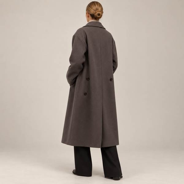 Cappotto lungo oversize in lana da donna 2