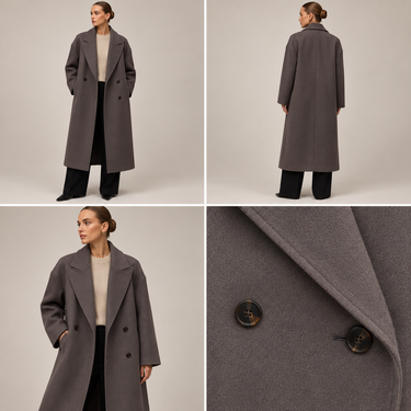Cappotto lungo oversize in lana da donna 3