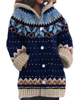 Cardigan con cappuccio da donna con motivo Fair Isle 1