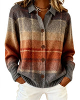 Cardigan da donna in maglia a quadri con bottoni 1