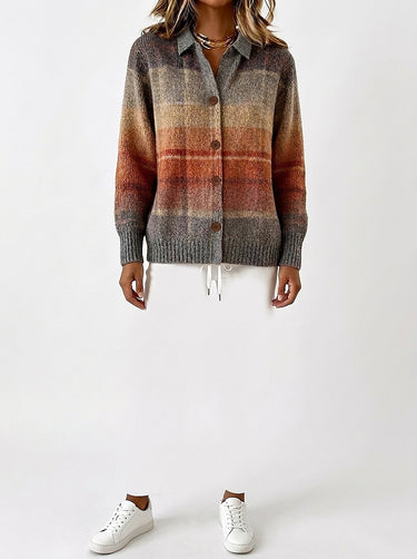 Cardigan da donna in maglia a quadri con bottoni 2