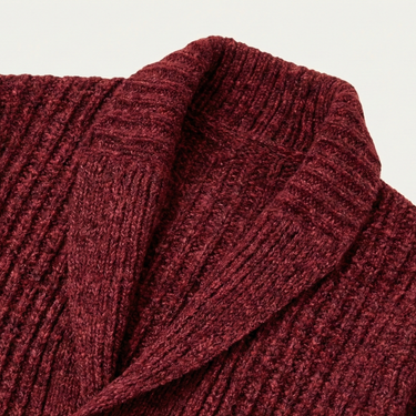 Cardigan da uomo a coste con collo a scialle 13