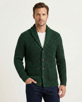 Cardigan da uomo a coste con collo a scialle 6