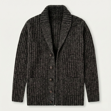 Cardigan da uomo a coste con collo a scialle 9