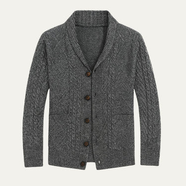 Cardigan da uomo a trecce con collo a scialle 4
