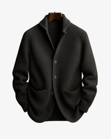Cardigan da uomo in maglia a coste con collo a scialle 2