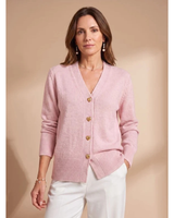 Cardigan in maglia con scollo a V e bottoni a cuore da donna 2