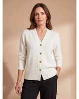 Cardigan in maglia con scollo a V e bottoni a cuore da donna 7