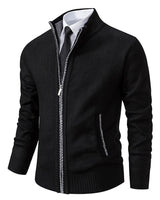 Cardigan in maglia da uomo con zip intera e collo a lupetto 2
