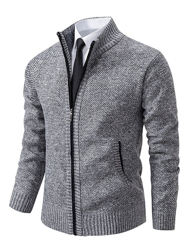 Cardigan in maglia da uomo con zip intera e collo a lupetto 3