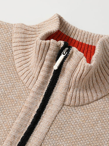 Cardigan in maglia da uomo con zip intera e collo a lupetto 6