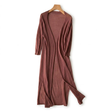 Cardigan lungo in maglia aperto sul davanti con spacchi laterali da donna 3