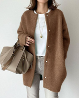 Cardigan lungo in maglia da donna con chiusure a scatto 5