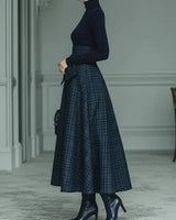 Completo Donna con Dolcevita e Gonna Lunga a Quadri 5