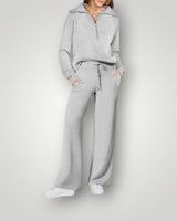 Completo Donna con Pullover a Zip e Pantaloni a Gamba Larga 5