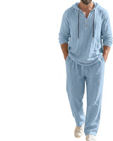 Completo coordinato da uomo con felpa con cappuccio e pantaloni 4