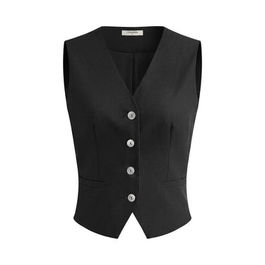 Completo da donna con gilet con bottoni e pantaloni a gamba larga 7