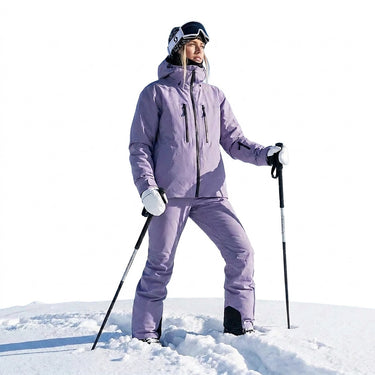 Completo da sci da donna con giacca con cappuccio e pantaloni 1