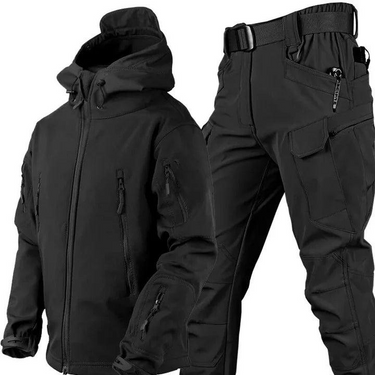 Completo giacca con cappuccio e pantaloni cargo da uomo 4